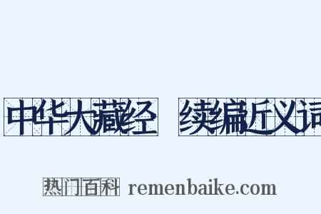 中华大藏经·续编近义词是什么意思的图片